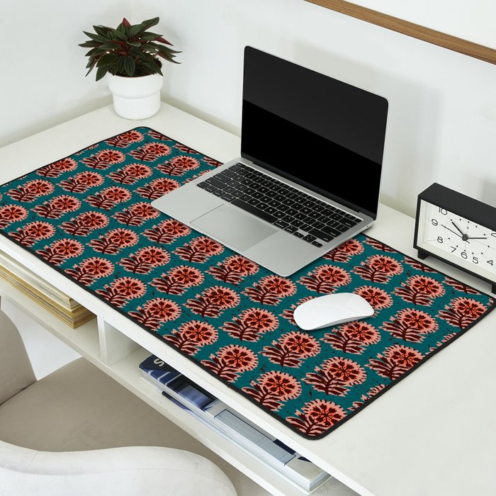MACHA TEAL COSMOS Desk Mat Gallery Image 2
