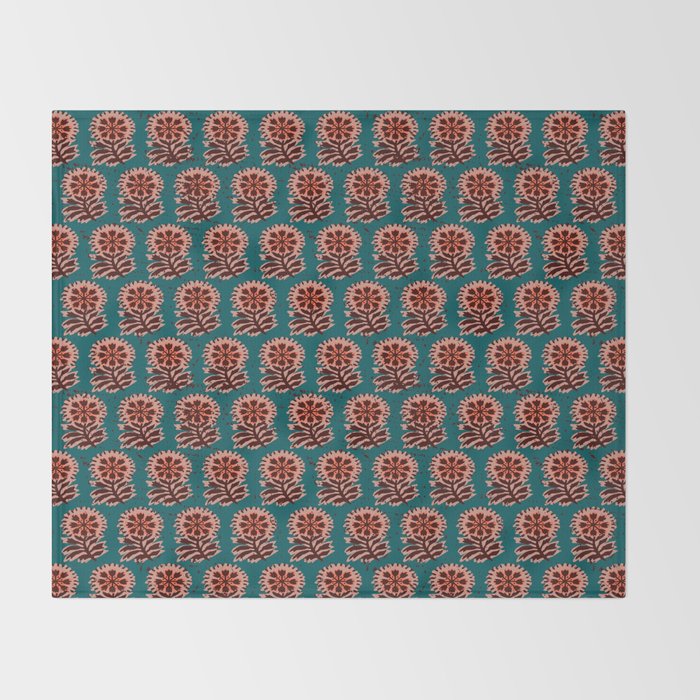MACHA TEAL COSMOS Throw Blanket Gallery Image 2