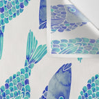 Indonesian Fish Duo - Navy & Turquoise Palette Wall Tapestry Gallery Image 3