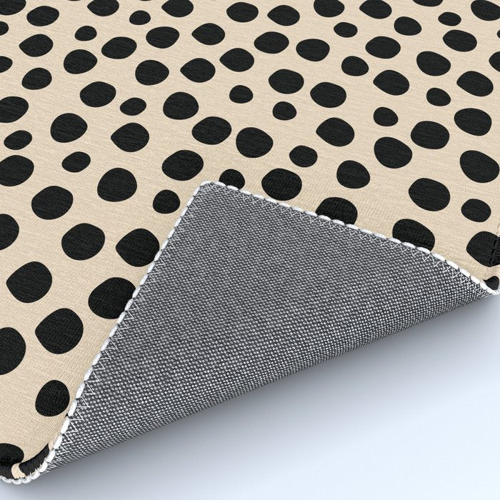 Irregular Small Polka Dots black Rug Gallery Image 4