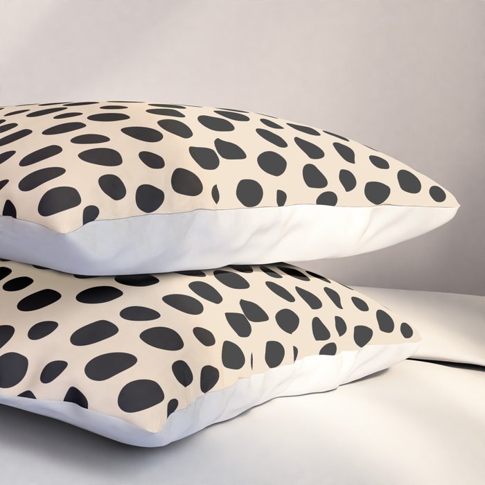 Irregular Small Polka Dots black Pillow Sham Gallery Image 3