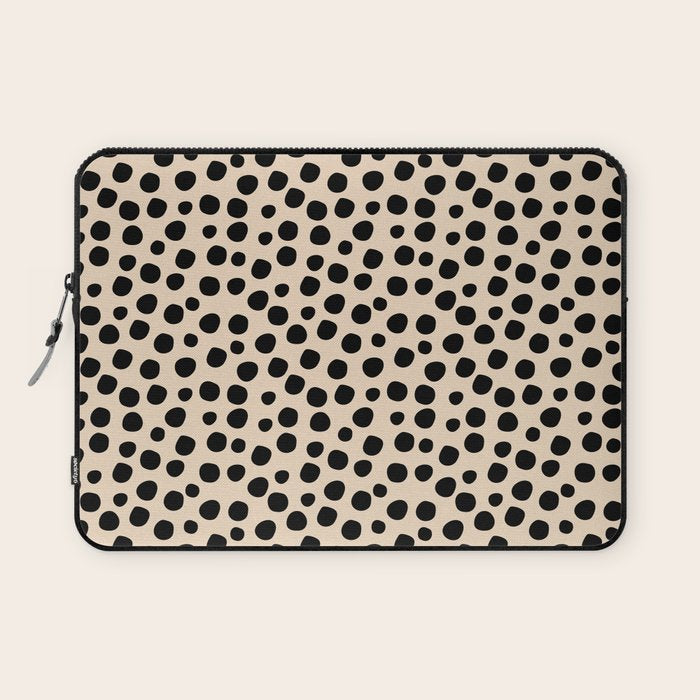 Irregular Small Polka Dots black Laptop Sleeve Gallery Image 1
