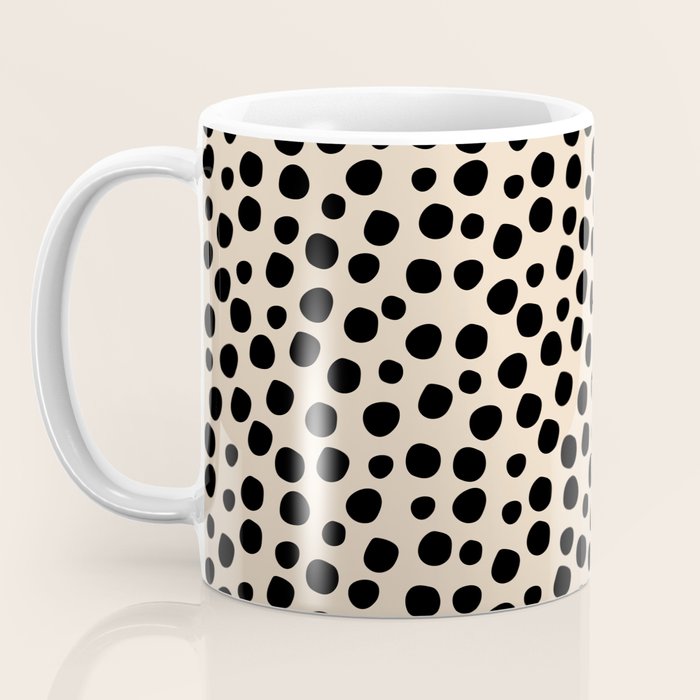 Irregular Small Polka Dots black Coffee Mug Gallery Image 3