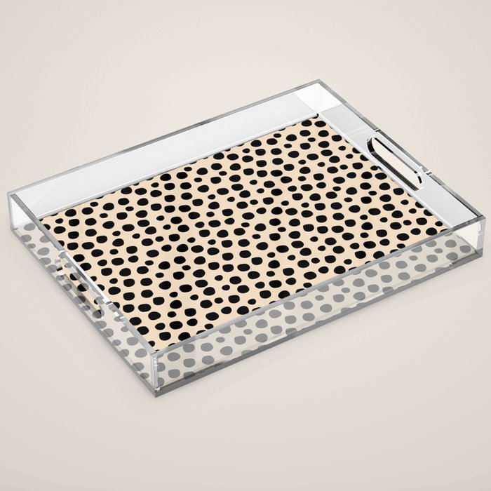 Irregular Small Polka Dots black Acrylic Tray Gallery Image 1