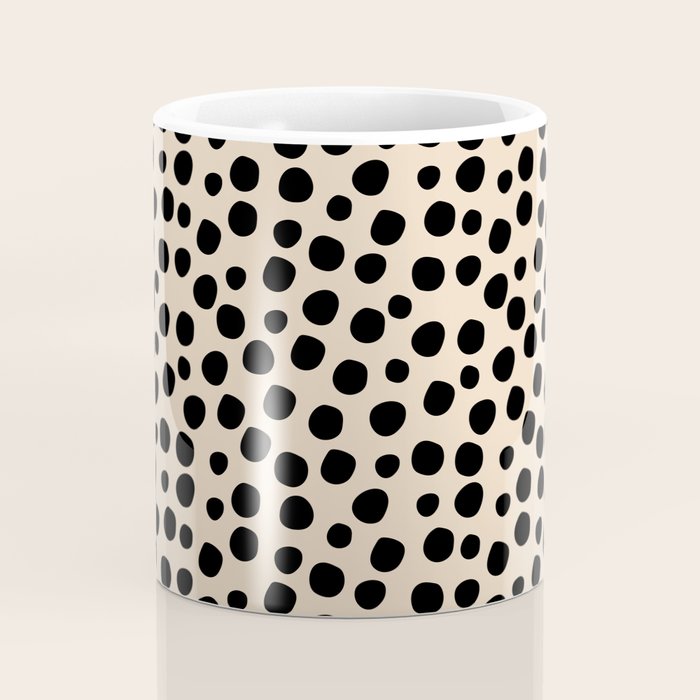 Irregular Small Polka Dots black Coffee Mug Gallery Image 4