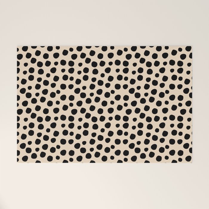 Irregular Small Polka Dots black Welcome Mat Gallery Image 1