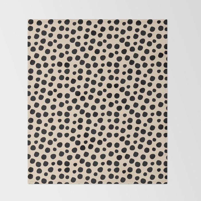 Irregular Small Polka Dots black Throw Blanket Gallery Image 2