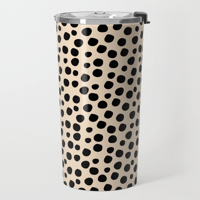Irregular Small Polka Dots black Travel Mug Gallery Image 2