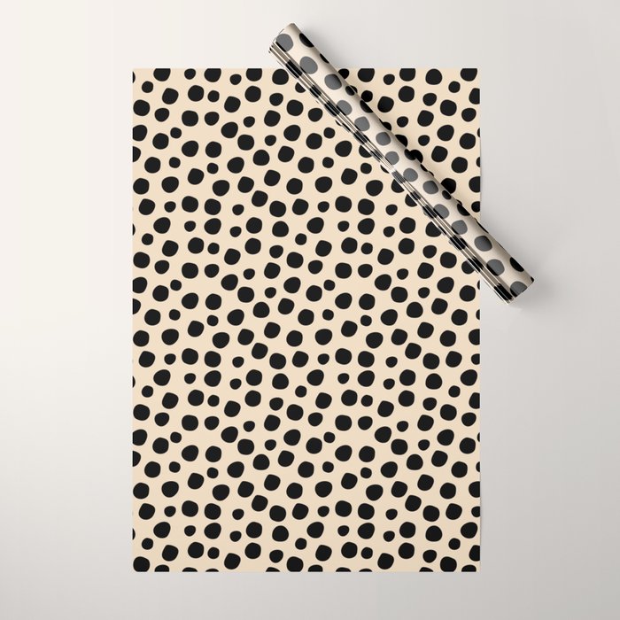 Irregular Small Polka Dots black Wrapping Paper Gallery Image 1