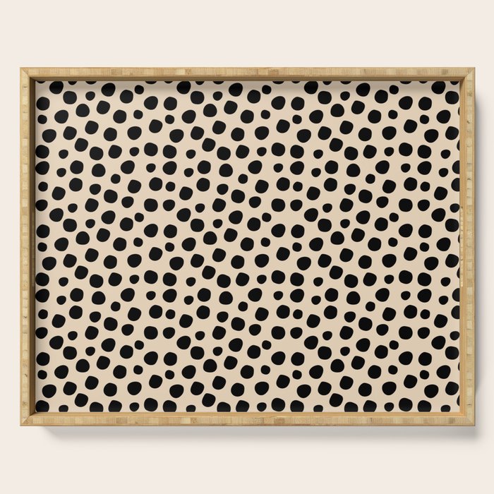 Irregular Small Polka Dots black Serving Tray Gallery Image 1