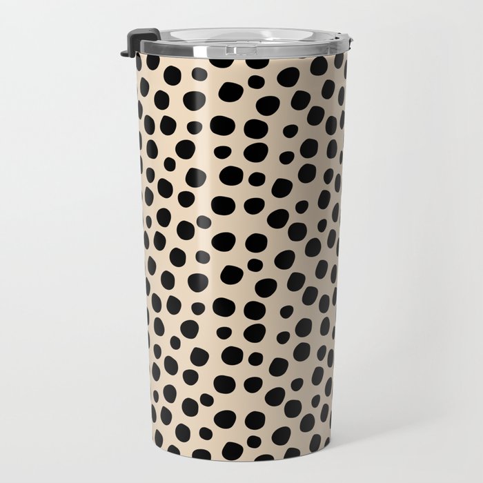 Irregular Small Polka Dots black Travel Mug Gallery Image 3