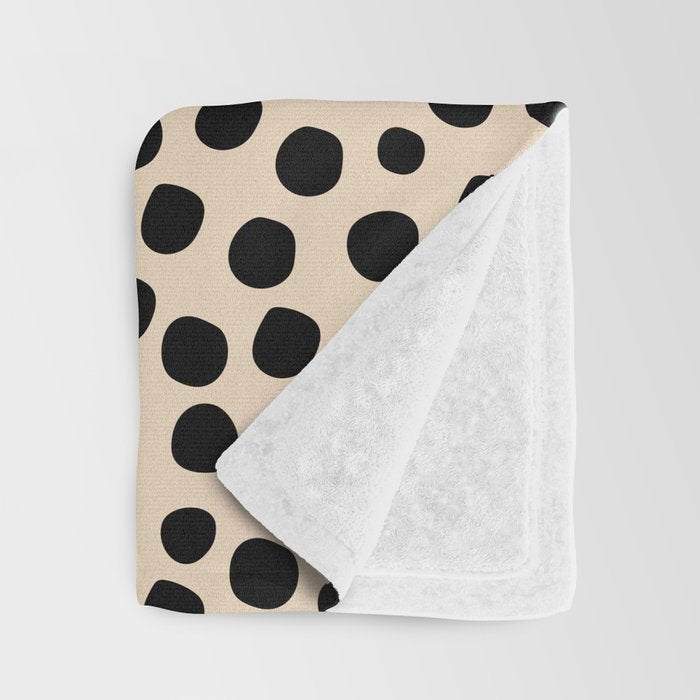 Irregular Small Polka Dots black Throw Blanket Gallery Image 3