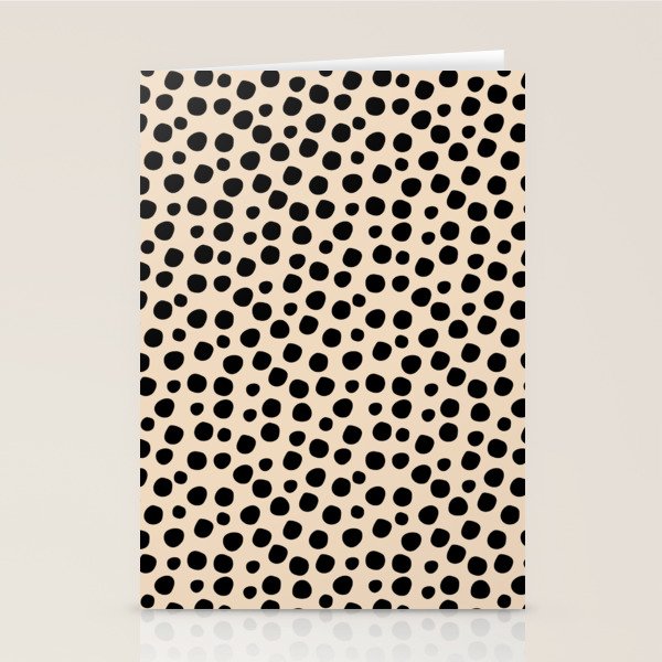 Irregular Small Polka Dots black Stationery Card Gallery Image 2