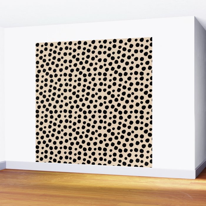 Irregular Small Polka Dots black Wall Mural Gallery Image 2