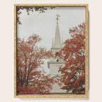 New England Autumn - travel photography Maine fall foliage trees Serving Tray Gallery Image 1