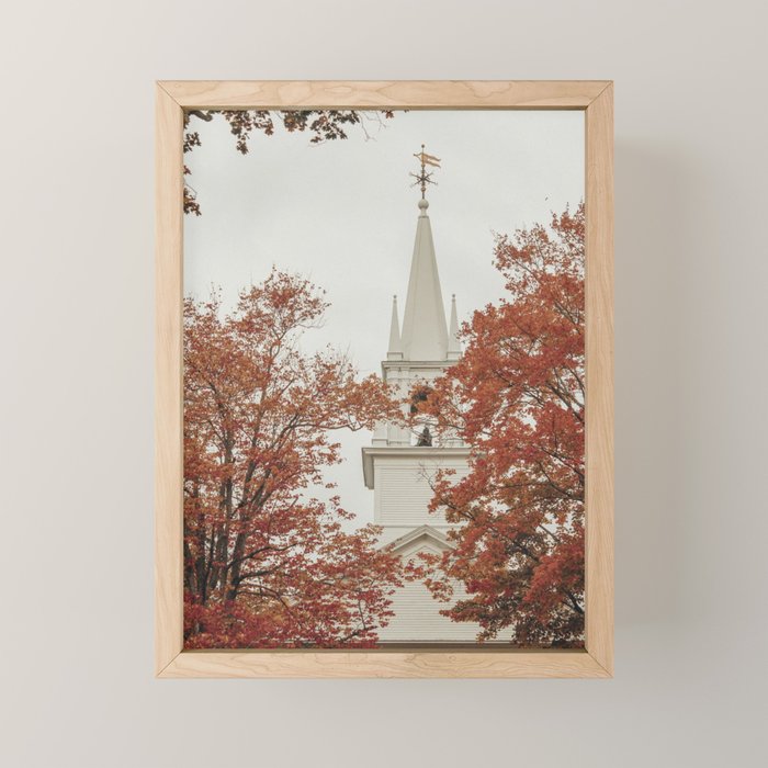 New England Autumn - travel photography Maine fall foliage trees Mini Art Print Gallery Image 1