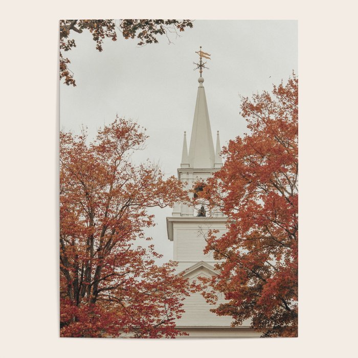 New England Autumn - travel photography Maine fall foliage trees Poster Gallery Image 4