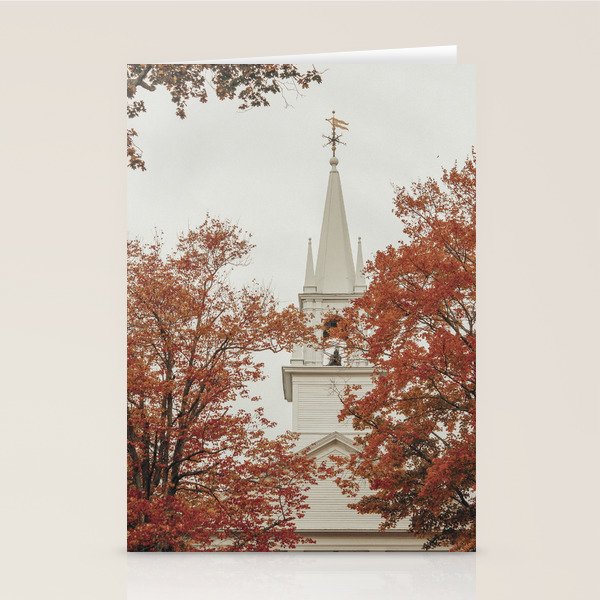 New England Autumn - travel photography Maine fall foliage trees Stationery Card Gallery Image 1