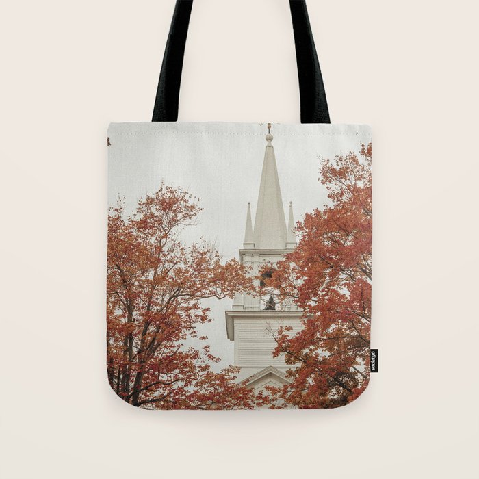 New England Autumn - travel photography Maine fall foliage trees Tote Bag Gallery Image 1