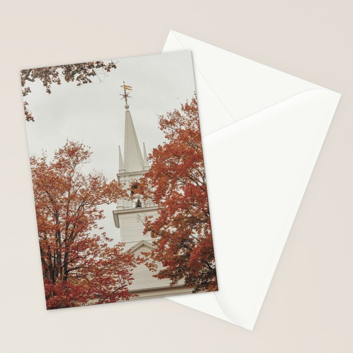 New England Autumn - travel photography Maine fall foliage trees Stationery Card Gallery Image 2