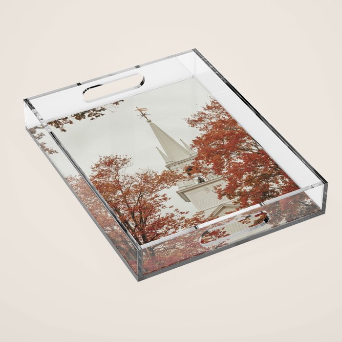 New England Autumn - travel photography Maine fall foliage trees Acrylic Tray Gallery Image 1