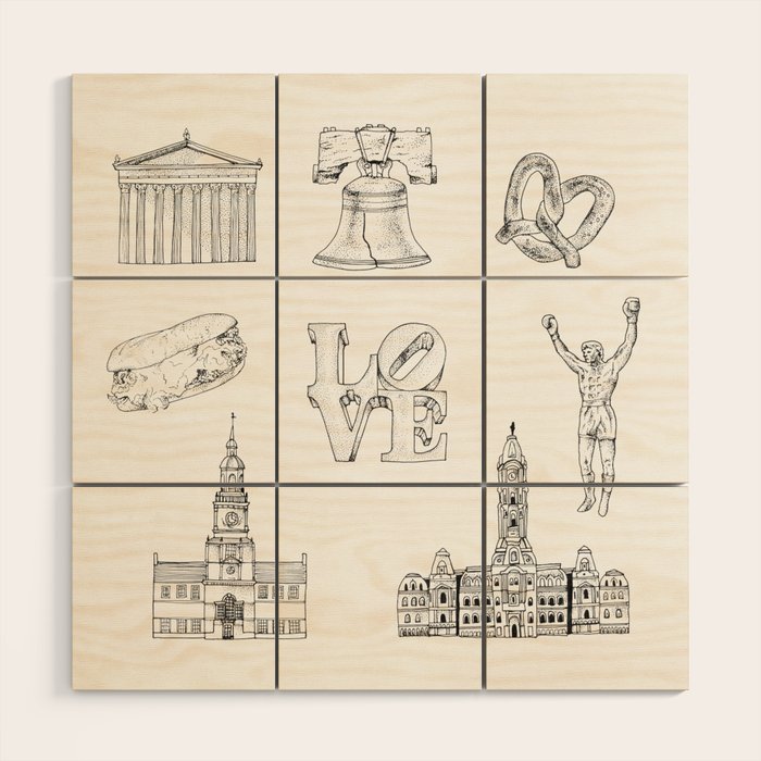 Philly Love Wood Wall Art Gallery Image 1