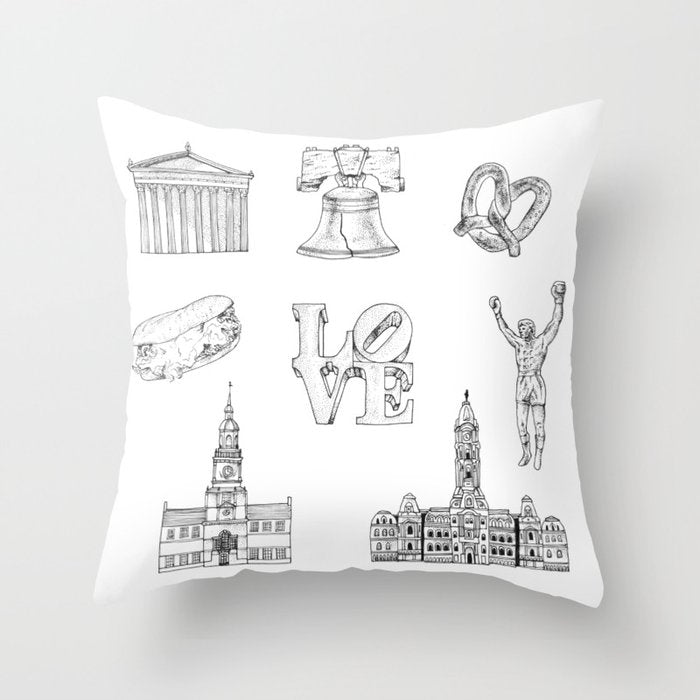 Philly Love Throw Pillow Gallery Image 1