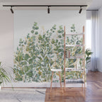 Gold And Green Botanical Eucalyptus Leaves Wall Mural Gallery Image 1
