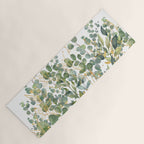 Gold And Green Botanical Eucalyptus Leaves Yoga Mat Gallery Image 1