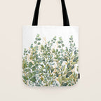 Gold And Green Botanical Eucalyptus Leaves Tote Bag Gallery Image 1