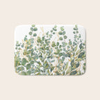 Gold And Green Botanical Eucalyptus Leaves Bath Mat Gallery Image 1