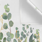 Gold And Green Botanical Eucalyptus Leaves Wall Tapestry Gallery Image 3