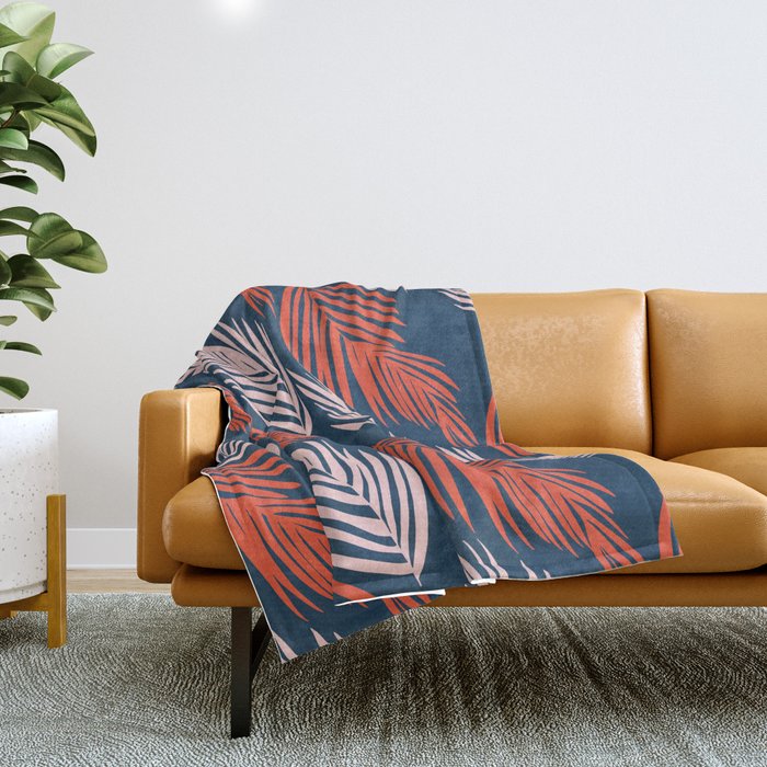 Blue Palms Throw Blanket Gallery Image 1