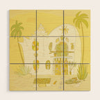 surf house shell dream house // retro art by surfy birdy Wood Wall Art Gallery Image 1