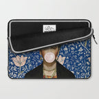 Woman  Blowing a pink Bubble gum with vintage Medway tapestry Laptop Sleeve Gallery Image 2