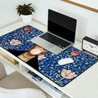 Woman  Blowing a pink Bubble gum with vintage Medway tapestry Desk Mat Gallery Image 2