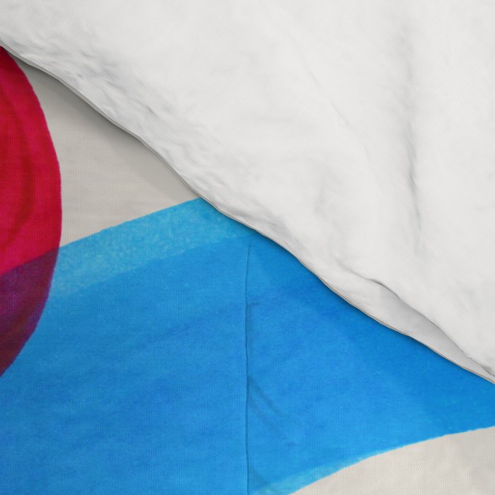 Mid Century Modern Abstract Colorful Art Patterns Ocean Blue Turquoise Grey Comforter Gallery Image 4