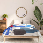 Mid Century Modern Abstract Colorful Art Patterns Ocean Blue Turquoise Grey Comforter Gallery Image 3