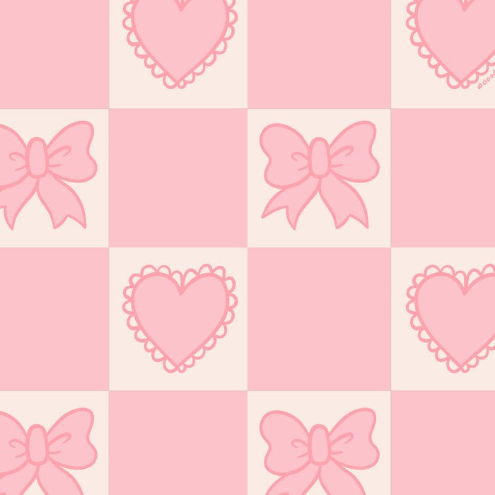 Pink Bow Checkered Print Coffee Mug Gallery Image 2