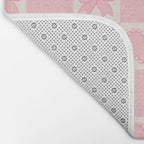Pink Bow Checkered Print Bath Mat Gallery Image 2
