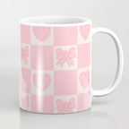 Pink Bow Checkered Print Coffee Mug Gallery Image 1