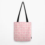 Pink Bow Checkered Print Tote Bag Gallery Image 2