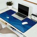 blue ocean waves, sailboat ocean stars Desk Mat Gallery Image 2