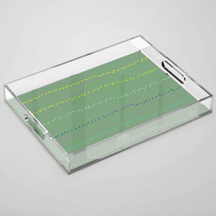 Minimal Doodle Dots in Sage Green Acrylic Tray Gallery Image 1