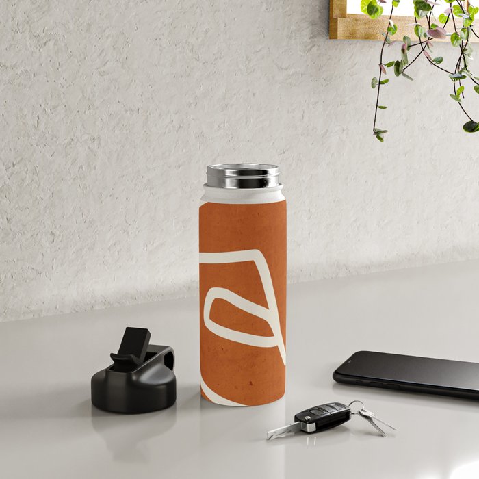 abstract minimal 57 Terracota Water Bottle Gallery Image 4