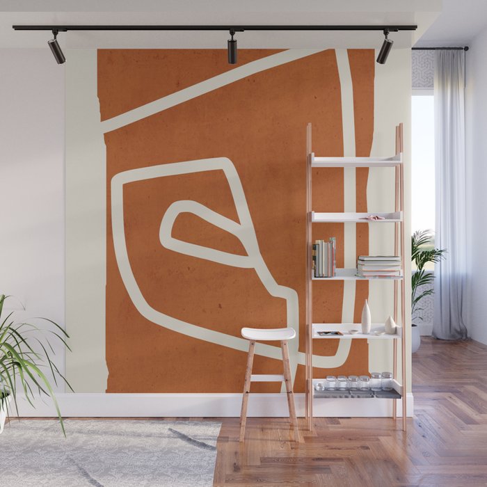 abstract minimal 57 Terracota Wall Mural Gallery Image 1