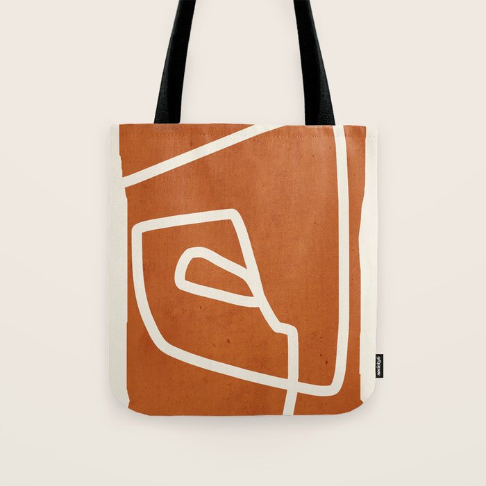 abstract minimal 57 Terracota Tote Bag Gallery Image 1