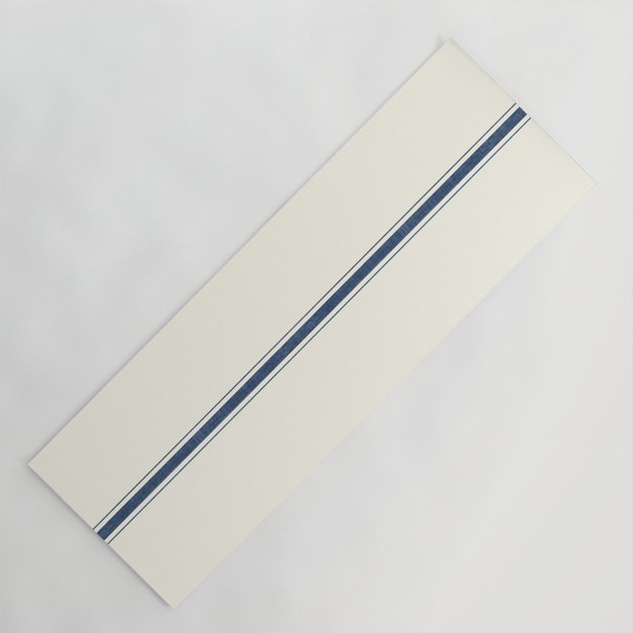 Farmhouse Stripe in Navy Blue Yoga Mat Gallery Image 1