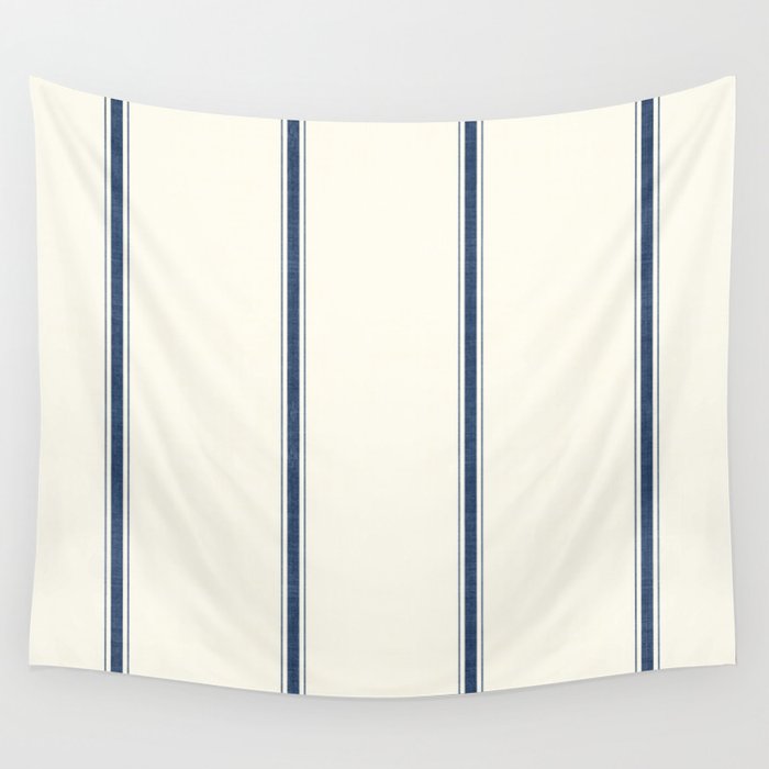 Farmhouse Stripe in Navy Blue Wall Tapestry Gallery Image 4