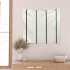 Farmhouse Stripe in Navy Blue Wall Tapestry Gallery Image 2